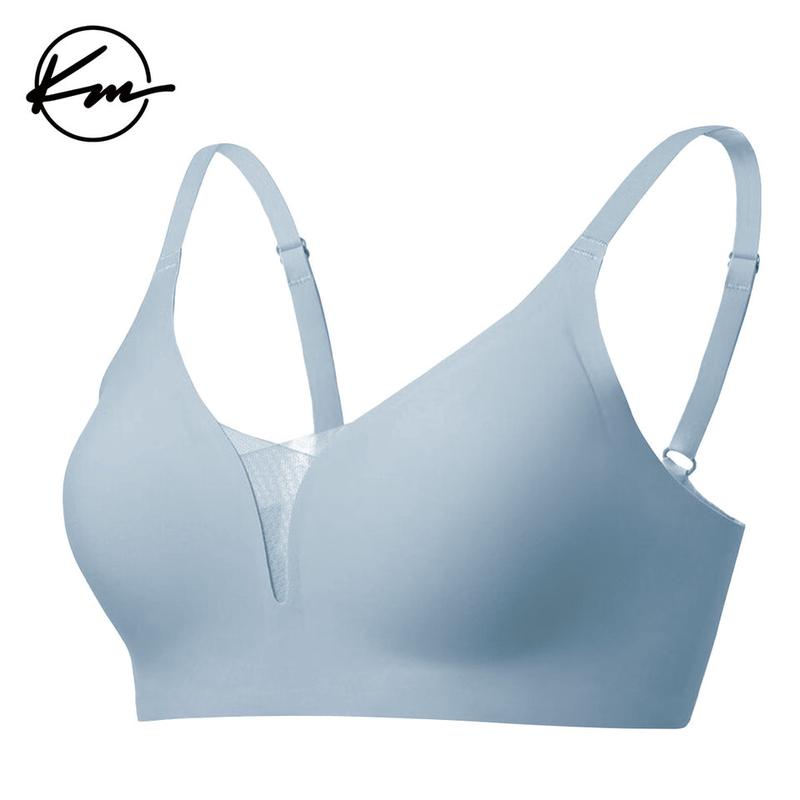 KatchMe Women's Soft Solid Seamless Adjustable Strap Wirefree Push-Up Bra, Non-Wired 3 4Coverage Bra, Suitable for All Seasons, Breathable Bralette Womenswear Underwear Lady Comfort